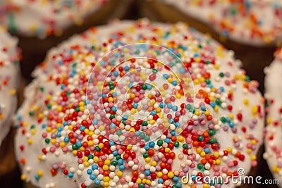 Easter cake with icing and dressing at the spring holiday Easter Stock Photo