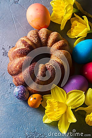 Easer cake with eggs Stock Photo