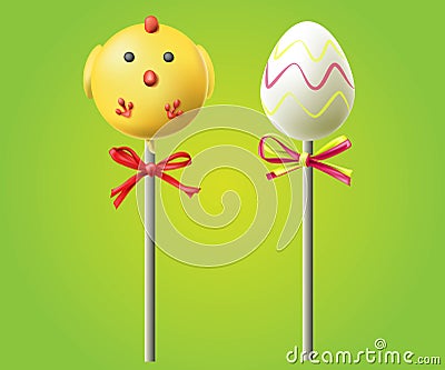 Easter candies. Egg end chiken Stock Photo