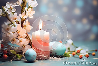 Easter Candle easter holiday theme Stock Photo