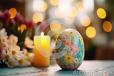 Easter Candle easter holiday theme Stock Photo