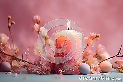 Easter Candle easter holiday theme Stock Photo