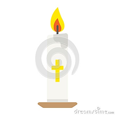 Easter candle flat icon, easter and holiday Vector Illustration