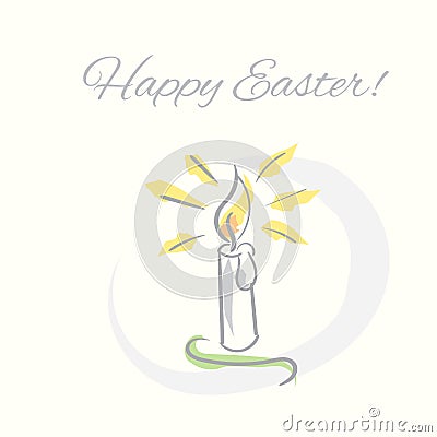 Easter candle light hand drawn illustration Vector Illustration