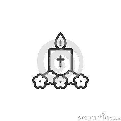 Easter Candle line icon Vector Illustration