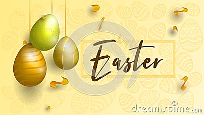 Easter card.Easter background.Background in gold shades. Vector Illustration