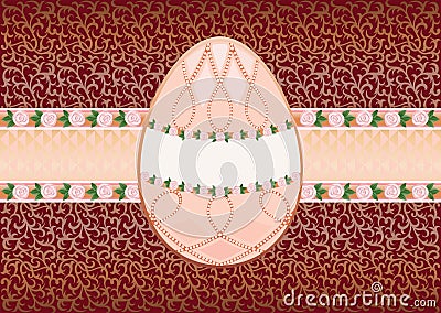 Easter card with the egg form 2 Vector Illustration