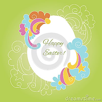 Easter card egg with wishes for a happy Easter Stock Photo