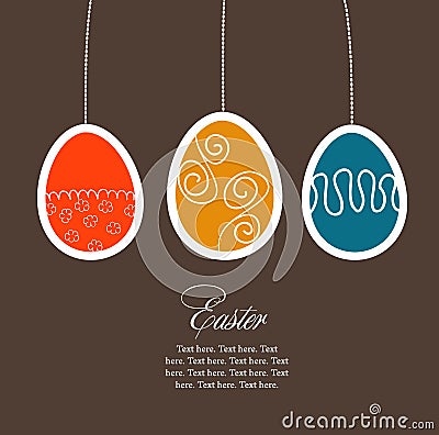 Easter card with eggs Vector Illustration