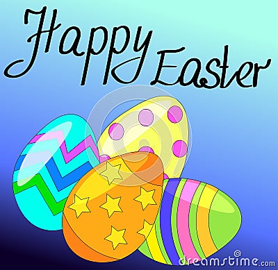 Easter card with four eggs Stock Photo