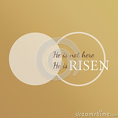 Easter cards with quote he is risen Vector Illustration