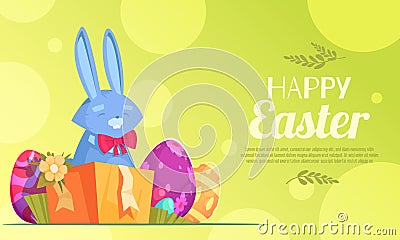 Easter celebration composition in flat style Stock Photo