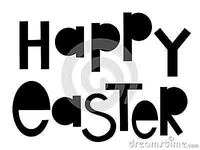 Easter celebration festival flat vector banner. Spring holiday stylized typography. Decorative lettering. Greeting card Vector Illustration