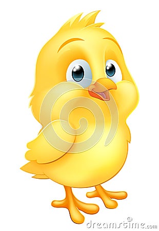 Easter Chick Little Baby Chicken Bird Cartoon Vector Illustration