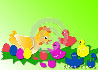 Easter chicks Cartoon Illustration