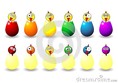 Easter chicks Vector Illustration