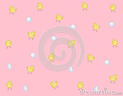 Easter Chicks Eggs Background Pattern Stock Photo