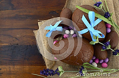 Easter chocolate Easter eggs Stock Photo