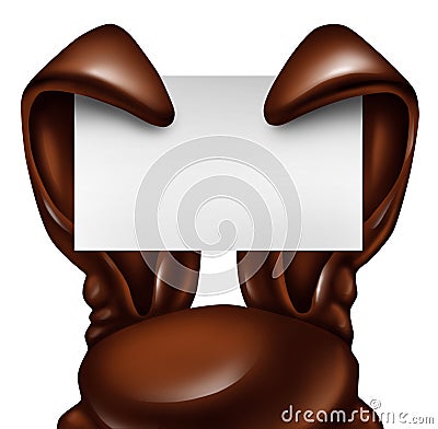 Easter Chocolate Rabbit Sign Stock Photo