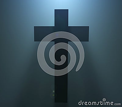 Easter Christian Cross silhouette Stock Photo