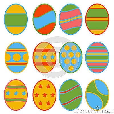 The easter egg multi color for holiday concept Vector Illustration
