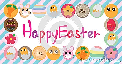 Easter circle food banner Vector Illustration