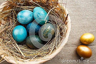 Easter colored eggs Stock Photo