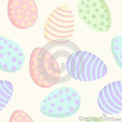 Easter colorful seamless eggs pattern. Vector illustration Vector Illustration