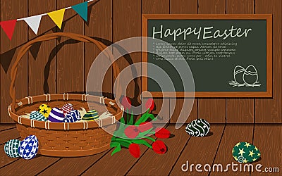 Easter composition Vector Illustration