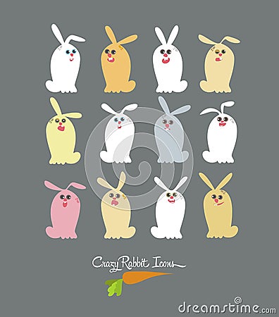 Easter Crazy Rabbit Vector Illustration