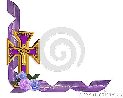 Easter cross border Cartoon Illustration