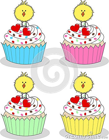 Easter cupcakes Vector Illustration