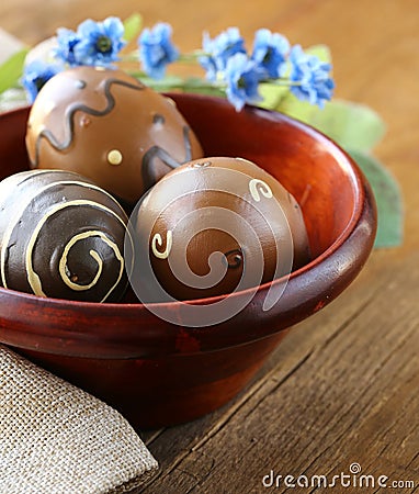 Easter decor eggs Stock Photo