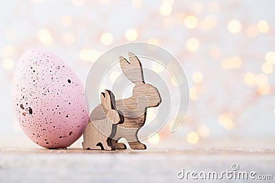 Easter decorations on a beautiful background. Greeting Card. Stock Photo