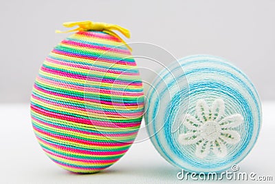 Easter decorative eggs on white background Stock Photo