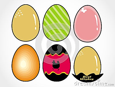 Easter designer eggs set Vector Illustration