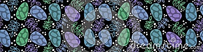 Easter dinosaur eggs seamless cartoon ribbons floral pattern for wrapping paper and kids and gifts box Stock Photo