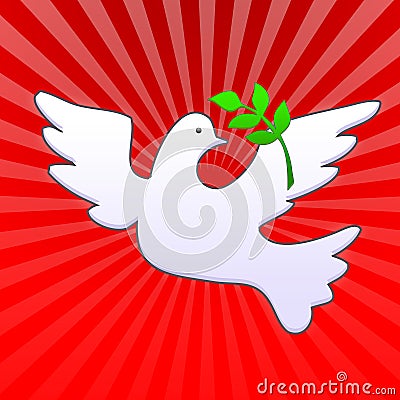 Easter dove with olive branch Stock Photo