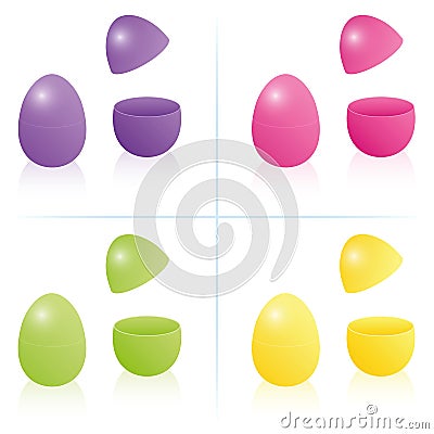 Easter Egg Box Open Closed Fillable Vector Illustration