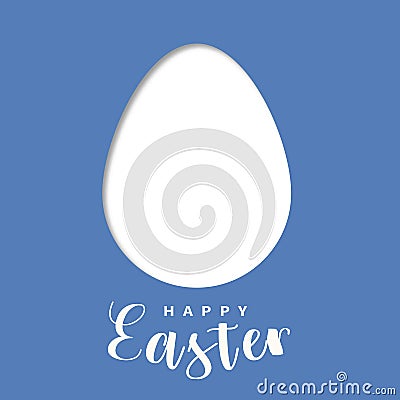 Easter egg card/template in a blue design Vector Illustration