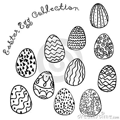 Easter egg collection vector image Stock Photo