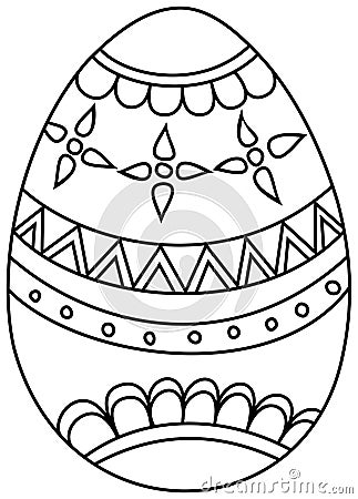Easter egg. Coloring book for kids. Hand drawn icon Vector Illustration