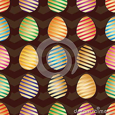 Easter egg diagonal striped chevron symmetry seamless pattern Vector Illustration