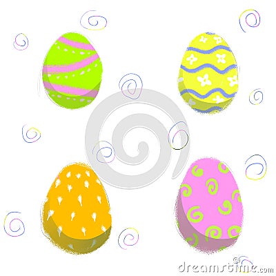 Easter egg with different texture Stock Photo