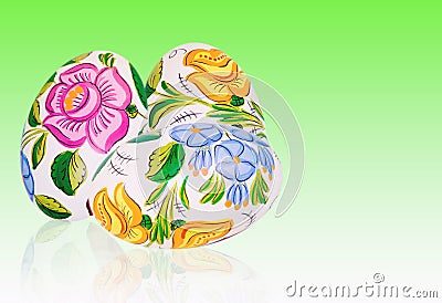 Easter egg with floral decoration Stock Photo