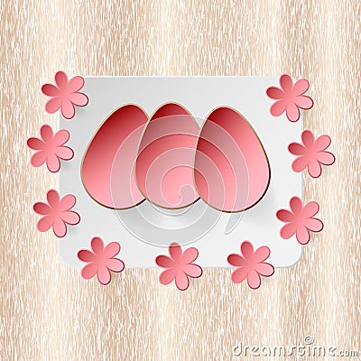 Easter egg on flower vector background Vector Illustration