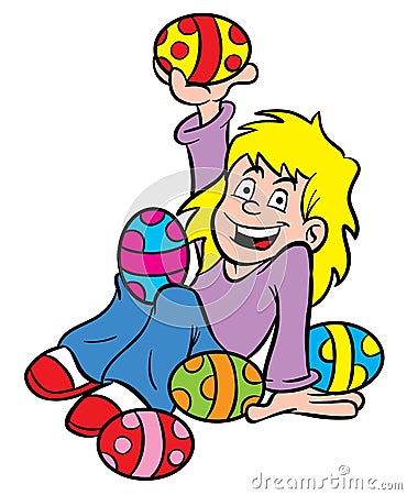 Easter Egg girl Vector Illustration
