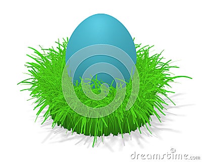 Easter egg in grass Cartoon Illustration