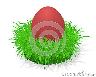 Easter egg in grass Cartoon Illustration