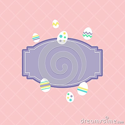 Easter Egg Holiday Label Frame Vector Illustration